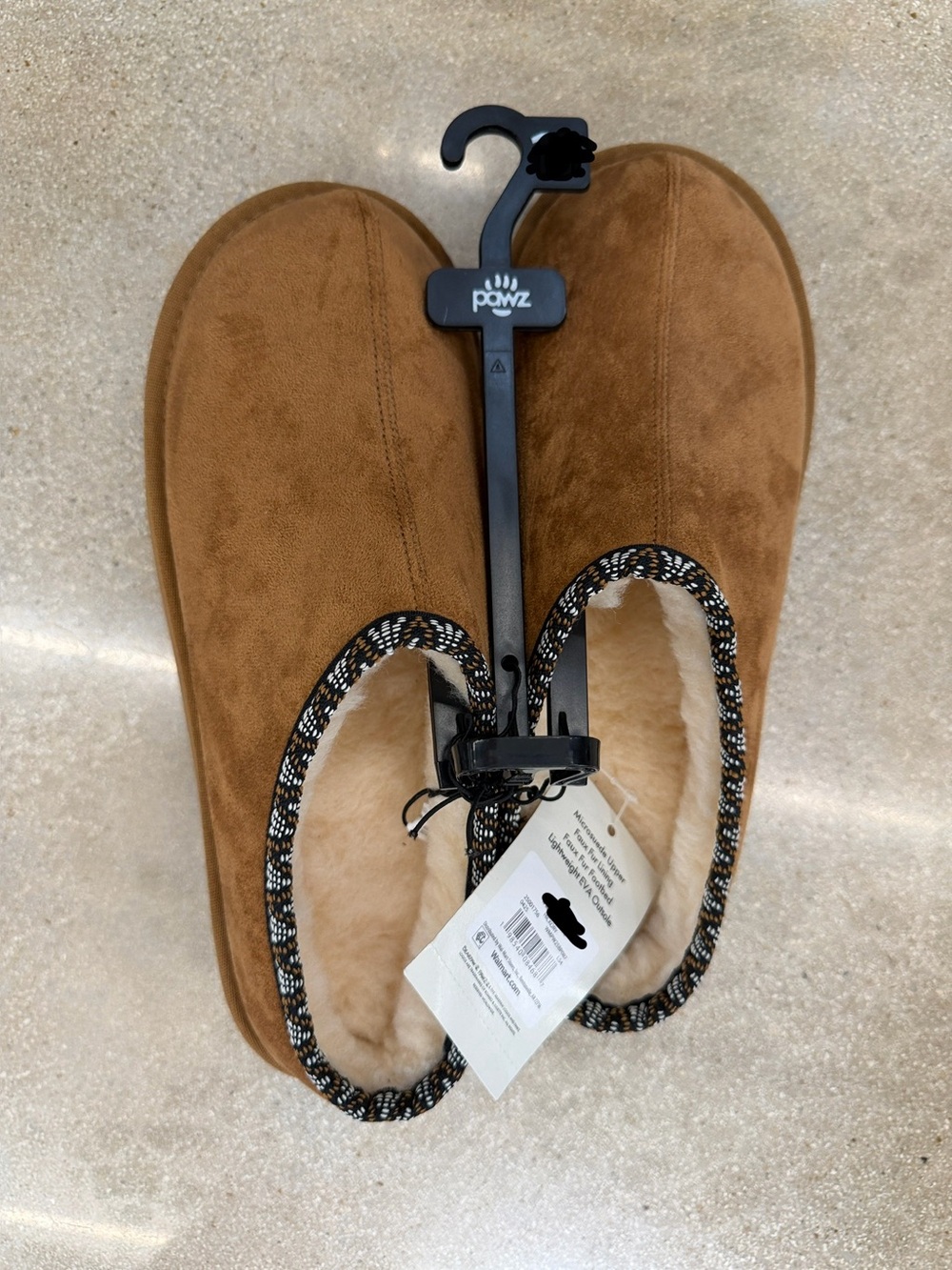 Slippers, faux fur microsuede size 9